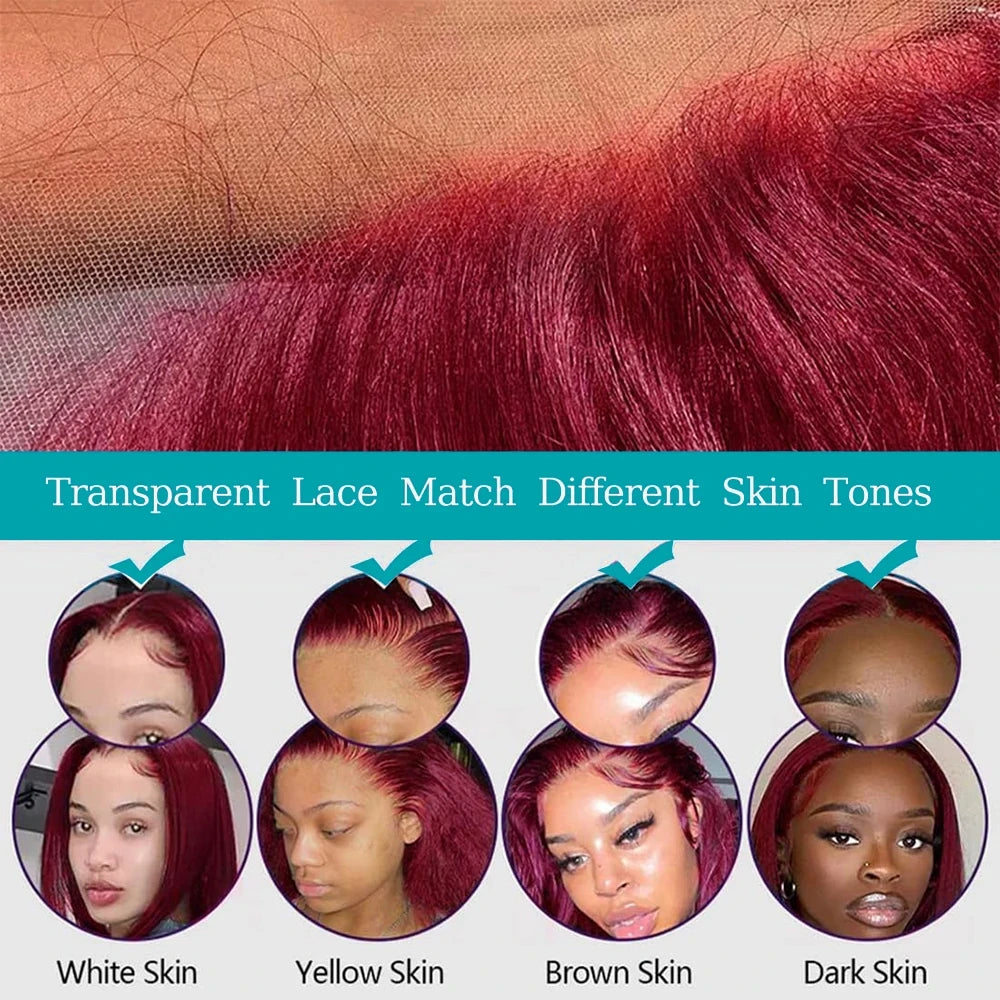 Burgundy Straight Lace Front Wig