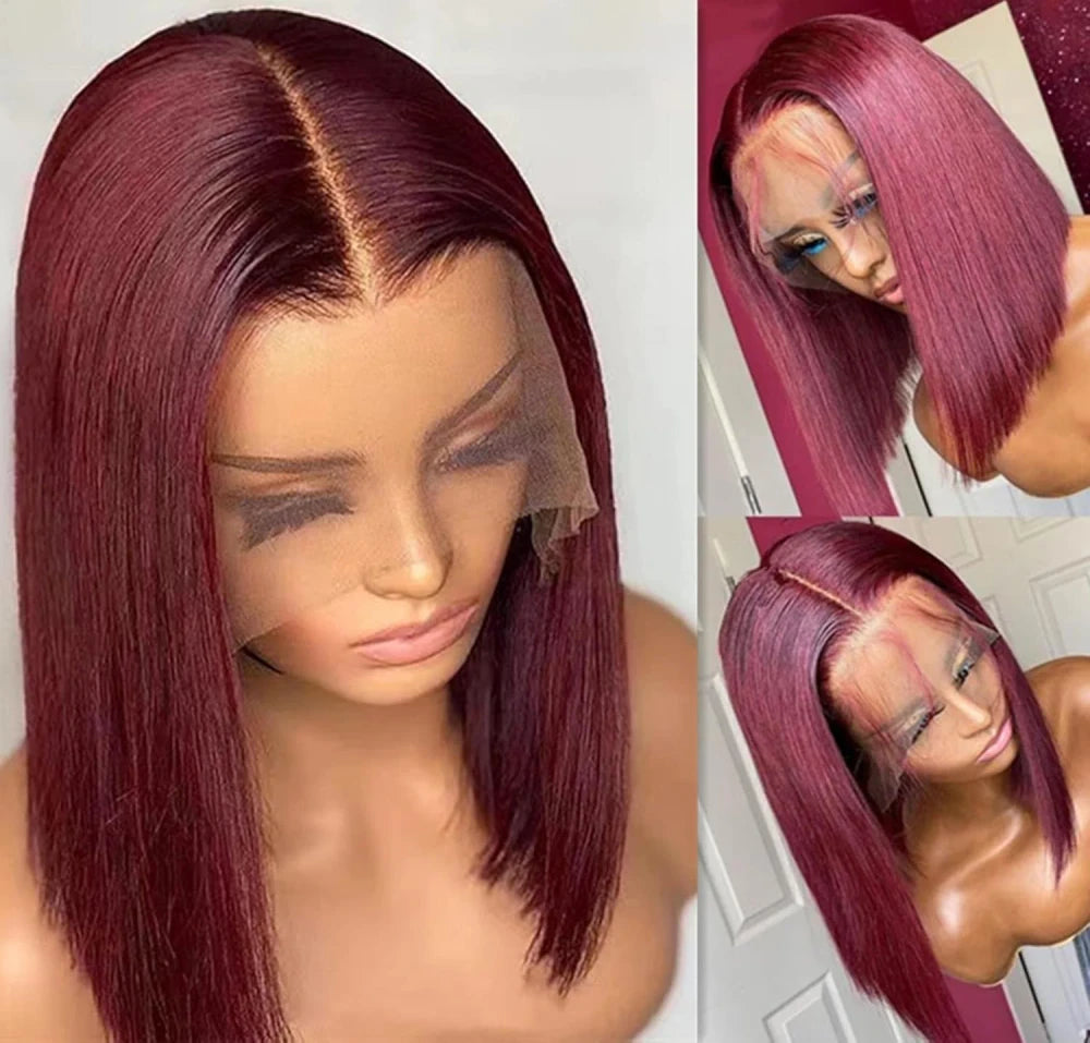 Burgundy Straight Lace Front Wig