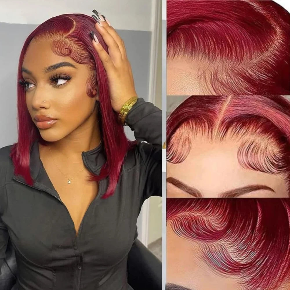 Burgundy Straight Lace Front Wig