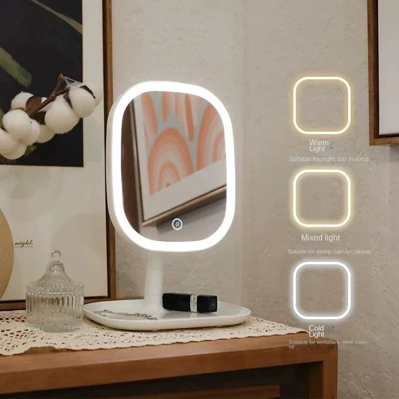 Illuminated Desktop Makeup Mirror