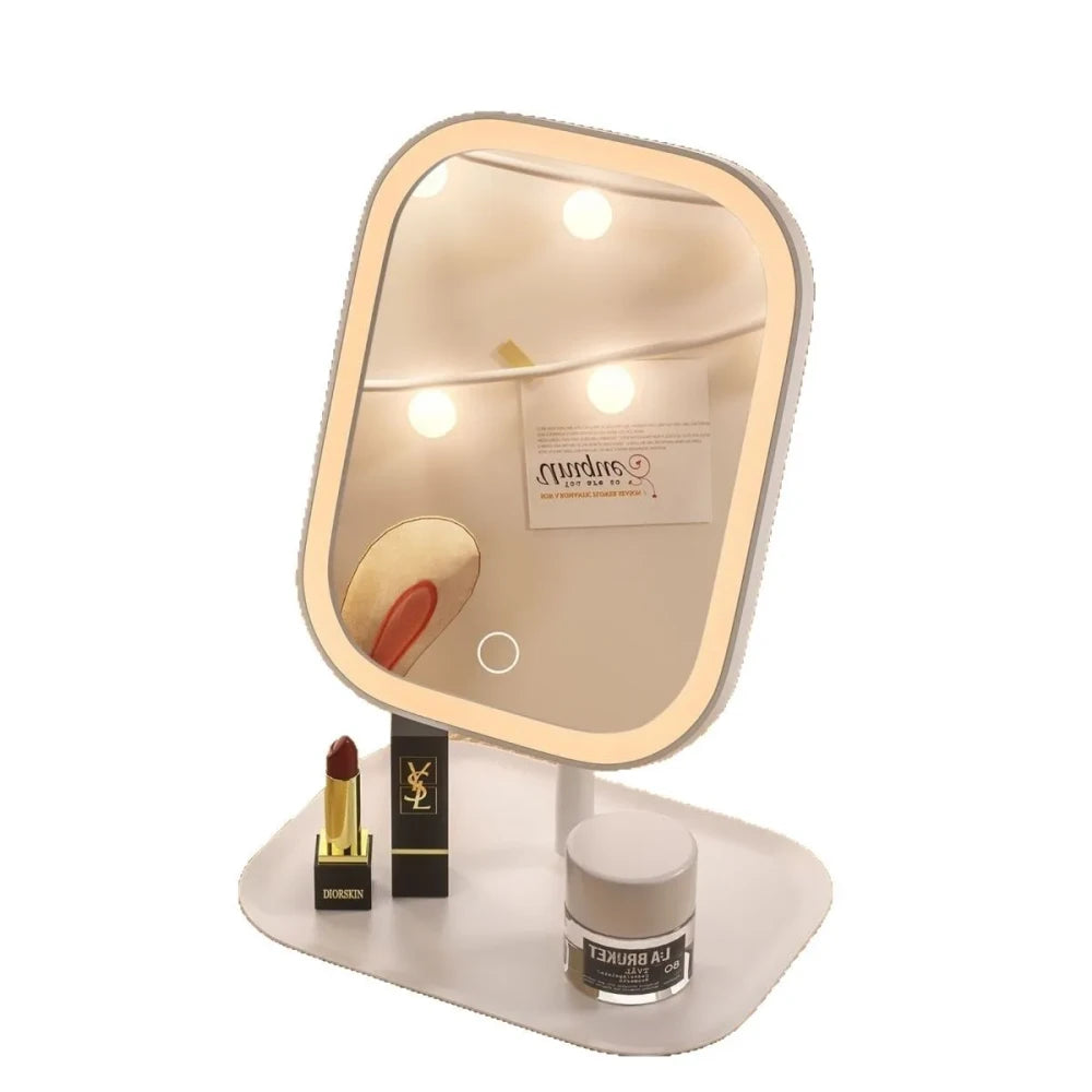 Illuminated Desktop Makeup Mirror