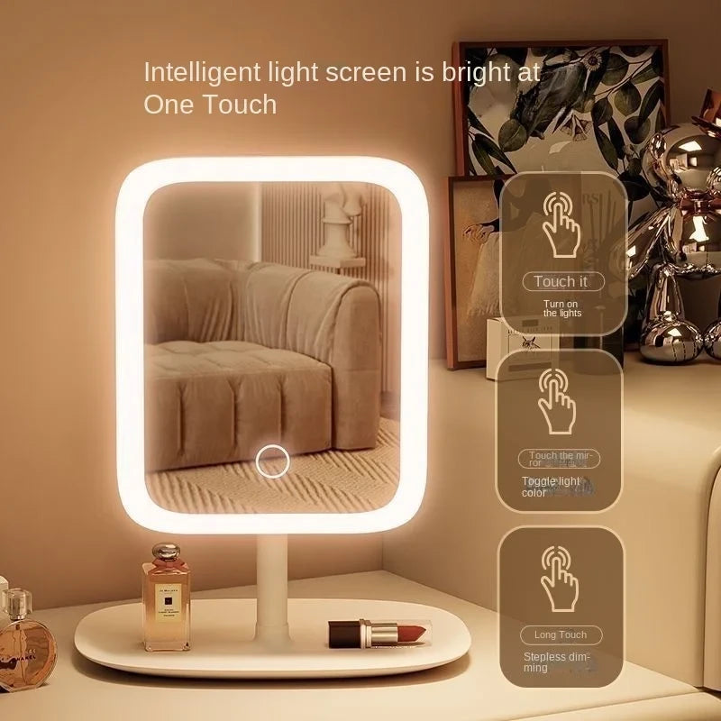 Illuminated Desktop Makeup Mirror