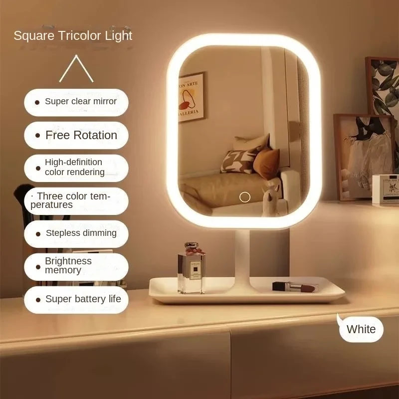 Illuminated Desktop Makeup Mirror