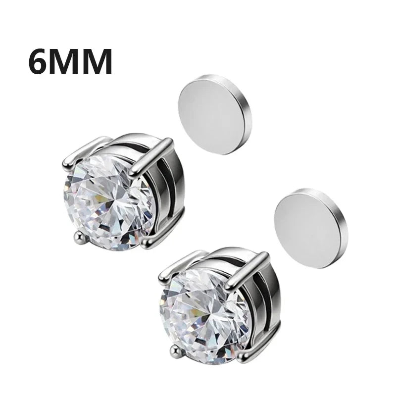 Magnetic Zircon Stud Earrings