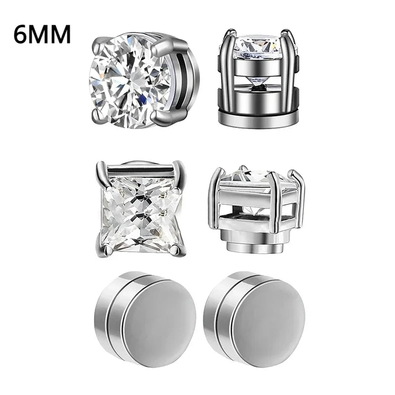 Magnetic Zircon Stud Earrings