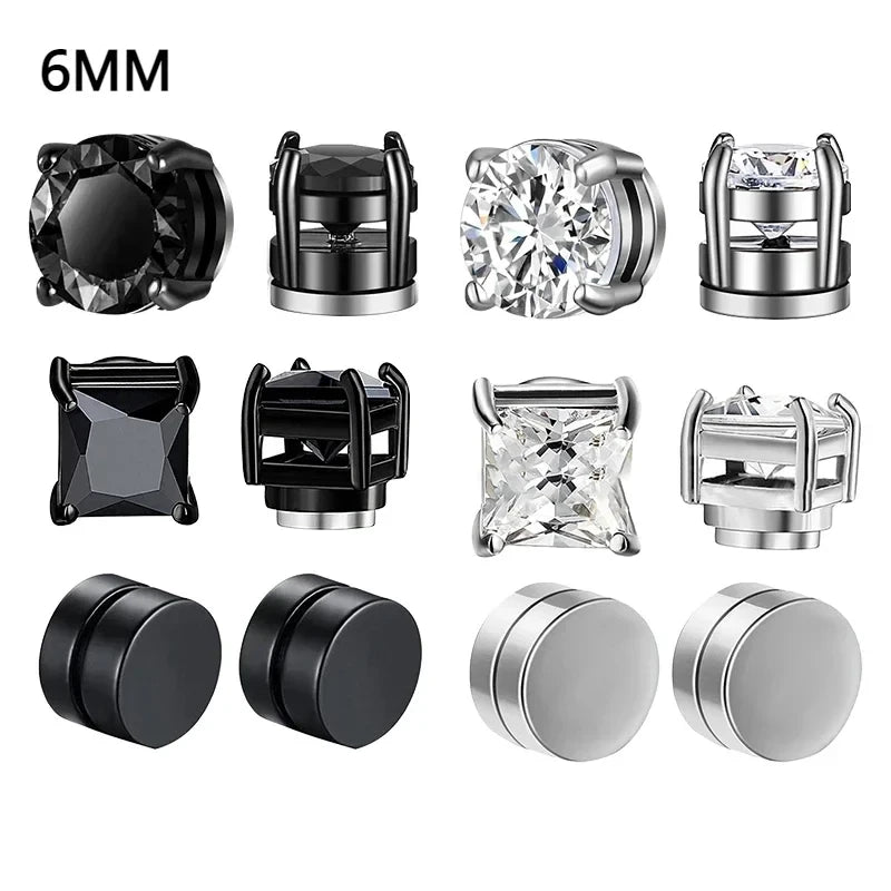 Magnetic Zircon Stud Earrings