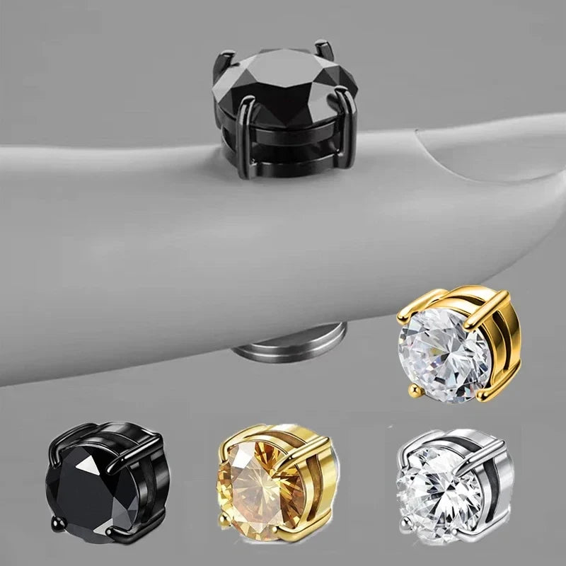 Magnetic Zircon Stud Earrings