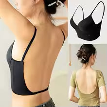 Women's Invisible Deep U Plunge Bra – Backless, Strapless Push Up Lingerie