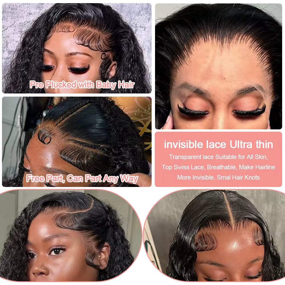 Water Curly Short Bob Wig | Brazilian Human Hair | HD Lace Frontal Wig