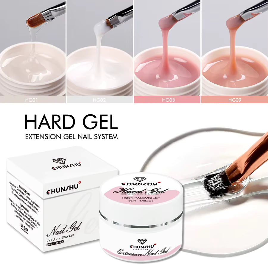 30ML Hard Gel for Nail Extensions – Milky White Builder & Camouflage Gel