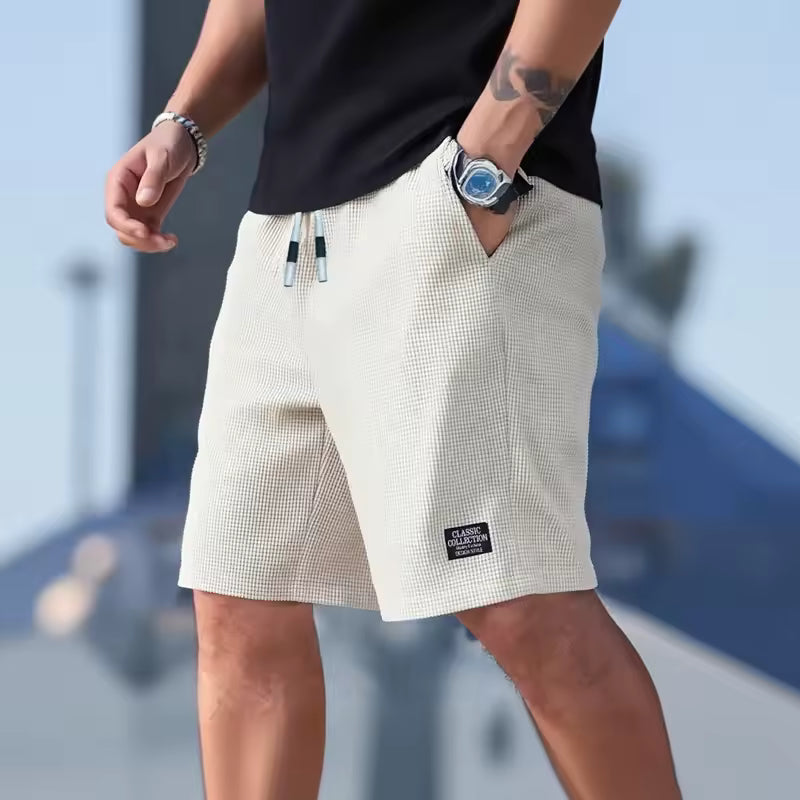 Men's Textured Breathable Shorts – Casual, Beach & Sports