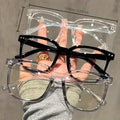3pcs Unisex Square Frame Blue Light Blocking Glasses – Stylish Campus Look