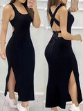 Women's Summer Backless Cross-Strap Sexy Dress