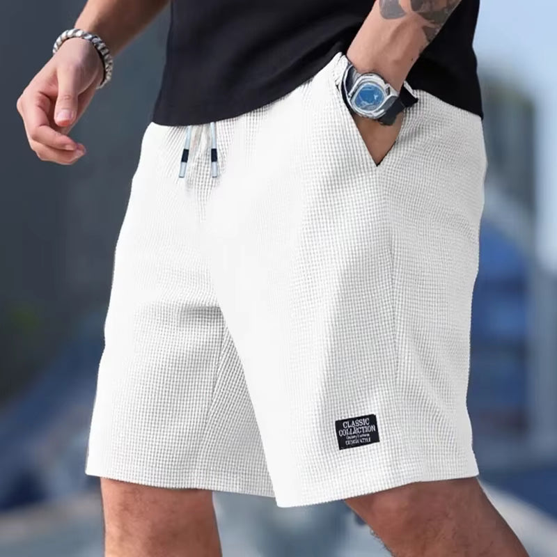 Men's Textured Breathable Shorts – Casual, Beach & Sports