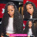 13x6 Glueless 250 Density Brazilian Deep Wave Curly HD Lace Frontal Human Hair Wig For Women Preplucked Water Wig