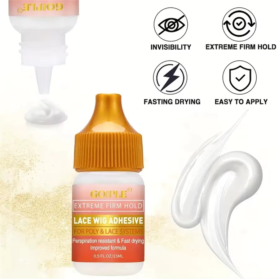 GOIPLE Wig Styling Kit — Lace Wig Bonding Glue, Edge Control Gel & Finishing Wax Stick