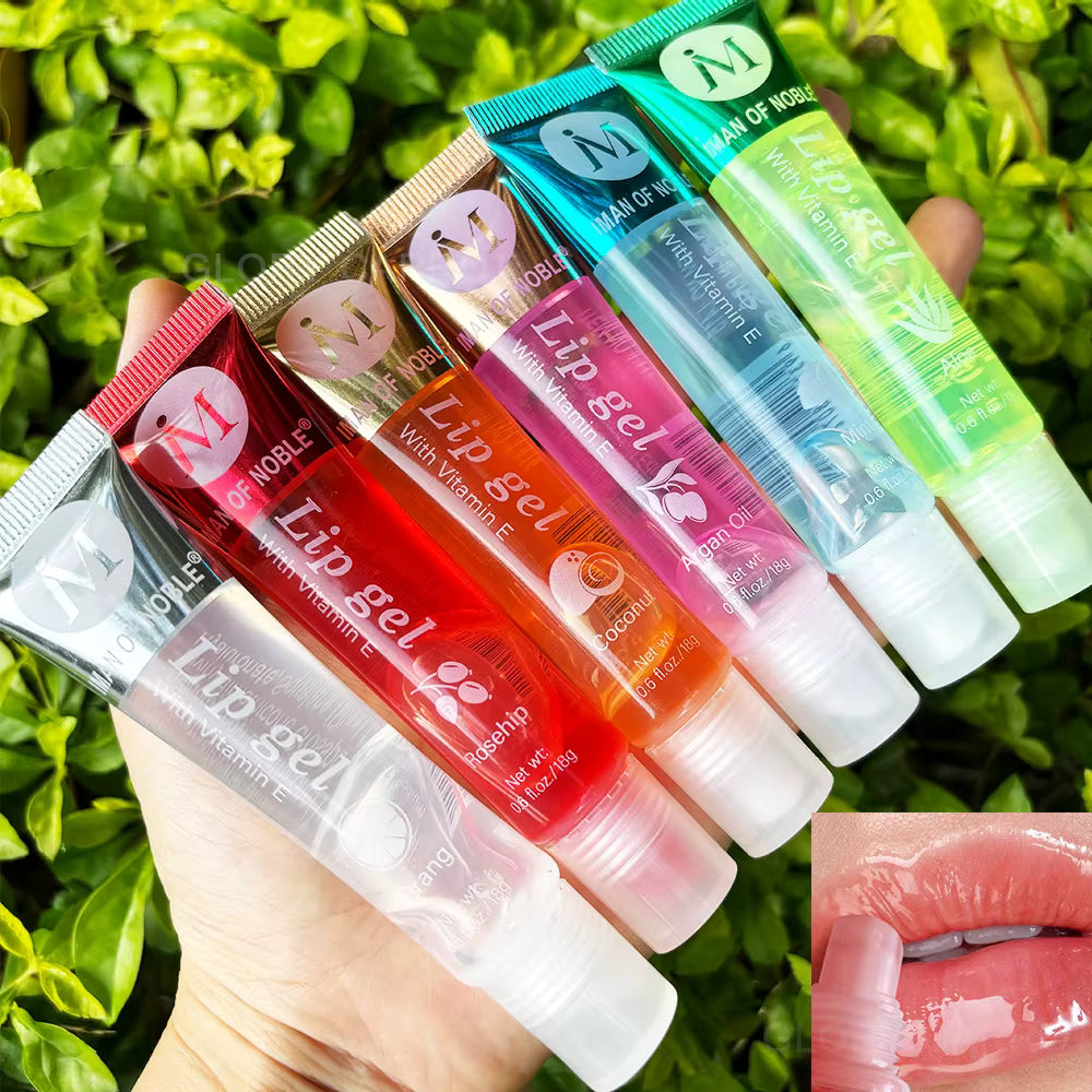 6Pcs Fruity Flavor Watery Glossy Lip Gloss Set – Hydrating Clear Lip Gel