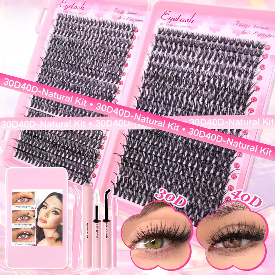 DIY Lash Extension Kit – Clusters Individual Eyelashes 9-16mm