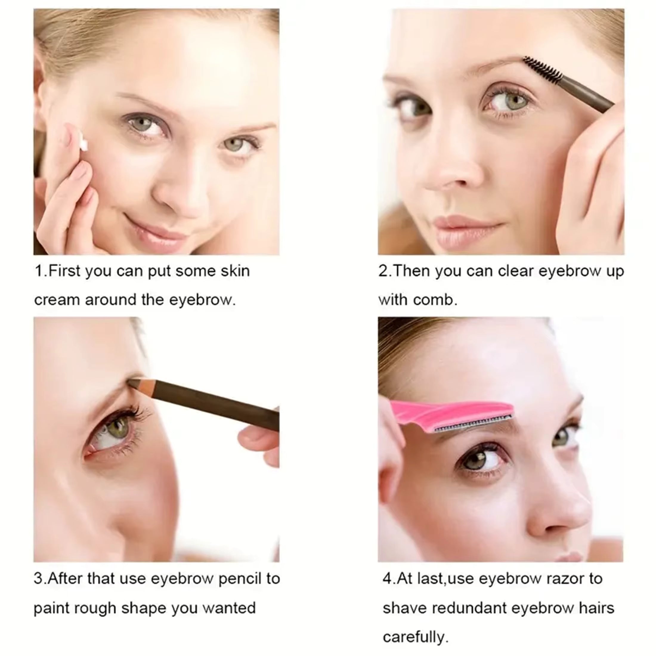 Eyebrow & Face Razor for Women & Men – Hair Trimmer with Protective Cover (5/10/30/40pcs)