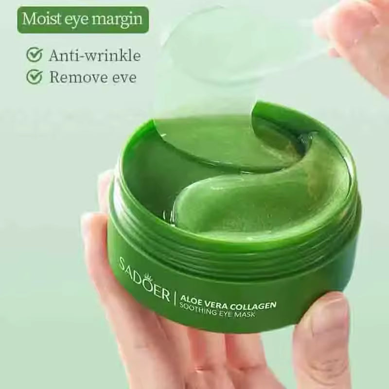 60pcs Aloe Vera Collagen Eye Mask — Anti Dark Circles, Eye Bags, Moisturizing & Anti-Wrinkle Eye Patches